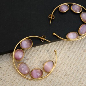 Atoll-Hoops-Earrings-Pink-Agate